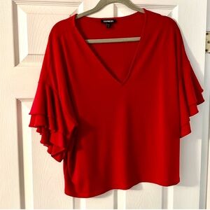 Woman’s Express red flutter sleeve top